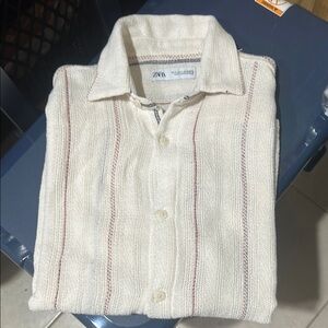 Zara Cream Camp Collar